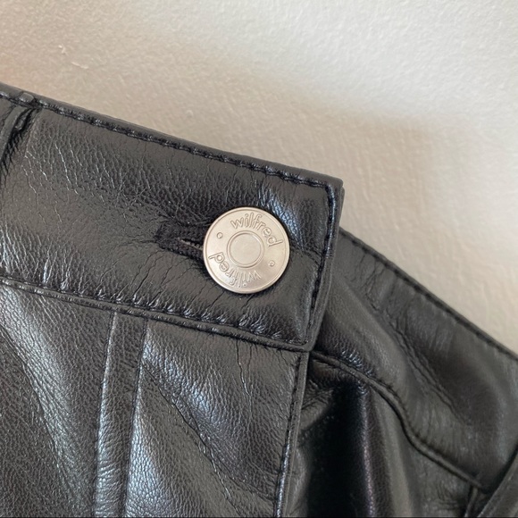 Wilfred (Aritzia) Melina Soft Vegan Leather Straight Leg High Rise Pant - Picture 9 of 12